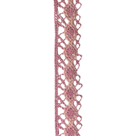 Heklet Polyester Blondebånd Gammelrosa 20mm