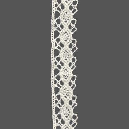 Heklet Polyester Blondebånd Offwhite 20mm