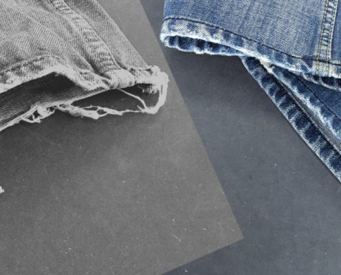 Opplegg av Jeans med Flytting av Original kant