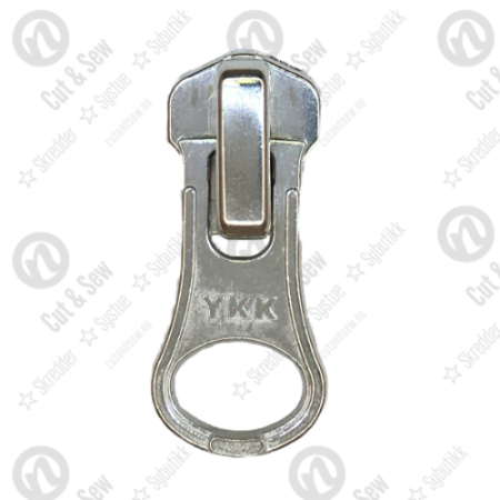YKK 2 - Veis Metall Glidelås Glider #5U - Aluminium